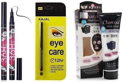 Elecsera Eye Care Kajal with Sketch Pen Eyeliner 1 Charcoal peel off mask Face Wash 130g (3 Items in the set) - Makeup - Eyes | Buy online on ZillyBuy