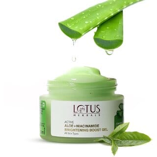 Lotus Herbals Active Aloe + Niacinamide Brightening Boost GelParaben Free All Skin Types50Gm