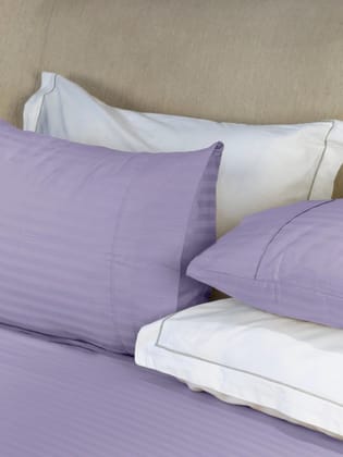 Simple Living - 210TC Satin Stripe Bedsheet Set(Mighty Blue)-KING / Mighty Blue