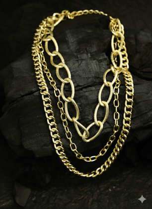 justpeachy Gold Gold-Plated Layered Chain