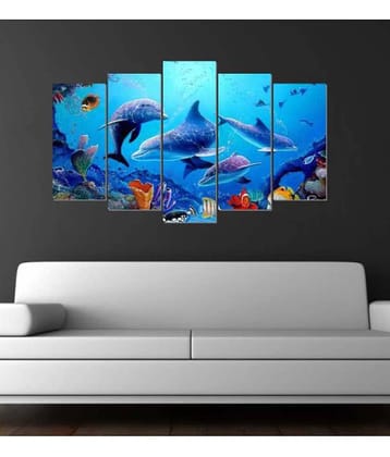 Impression Wall Dolphin PVC Multicolour Wall Sticker - Pack of 1