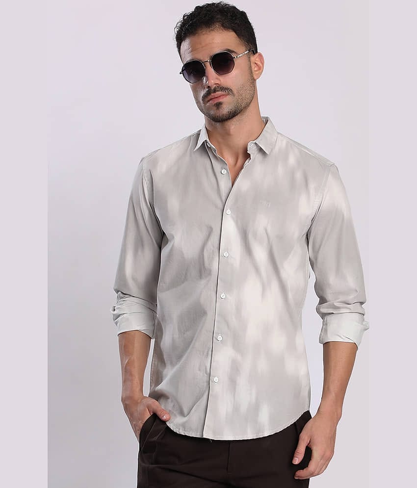 IVOC Rayon Slim Fit Dyed Full Sleeves Men's Casual Shirt - Grey ( Pack of 1 )