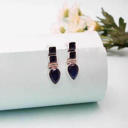 Drop Shaped Purple Earrings