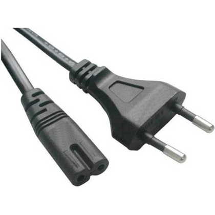 Hi-Lite Essentials 1.5 Mtr 2 Pin Power Cable for Game Consoles, Wire for LED TV, Printer,Laptop, PC Notebook Computer, Tape Recorder, Camera- Heavy Duty