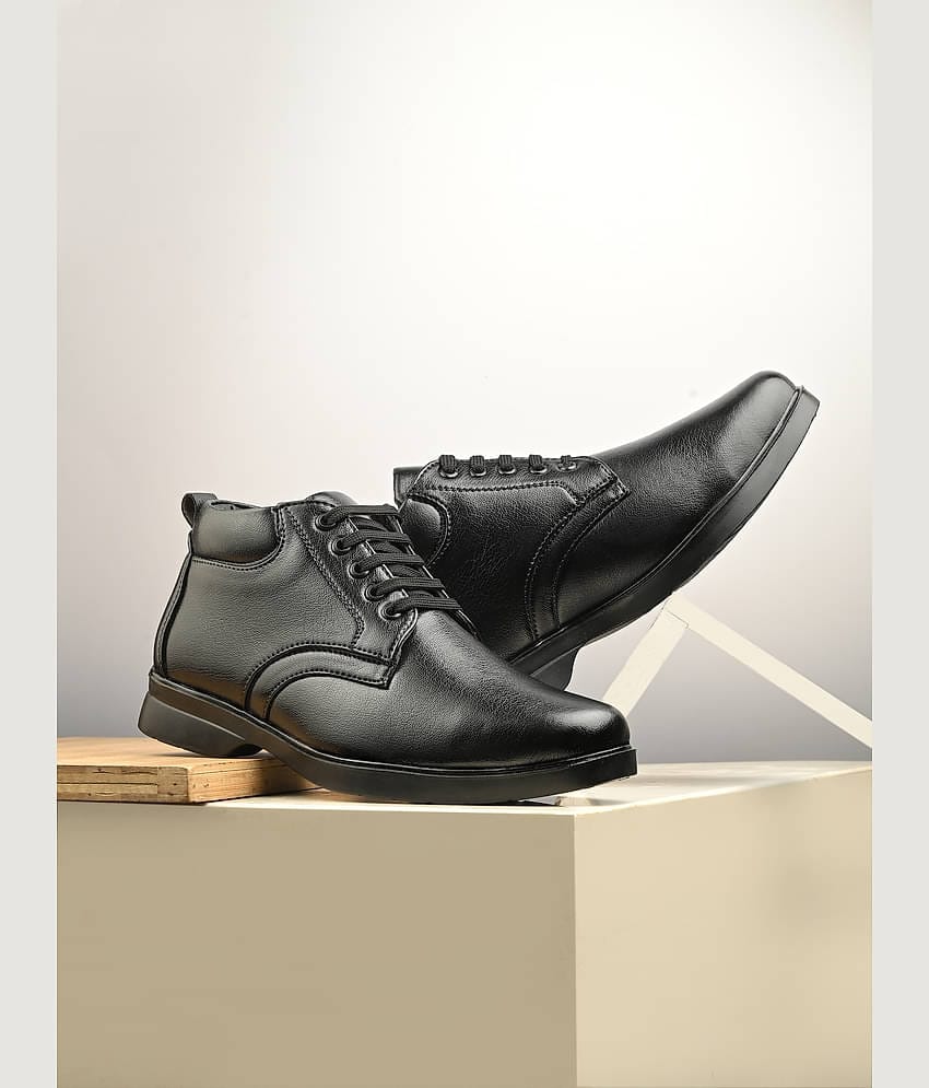 Port Black Men's Derby Formal Shoes