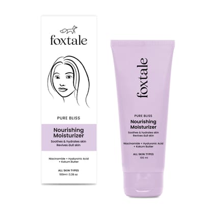 Foxtale Nourishing Ceramide Face Moisturizer with Niacinamide for 100 Hr Hydration, Lightweight & Non-Sticky, For Soft & Glowing Skin, Men & Women, All Skin Types, 100 ml Foxtale Nourishing Ceramide Face Moisturizer with Niacinamide for 100 Hr Hydration,