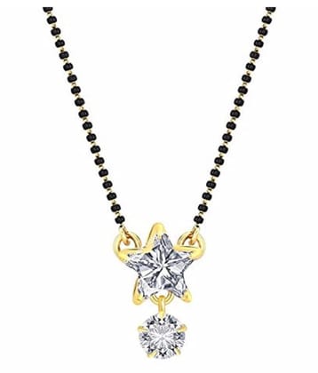 Soni Imitation Jewellery Gold Plated (18 inch Short) Diamond mangalsutra for Women - Golden