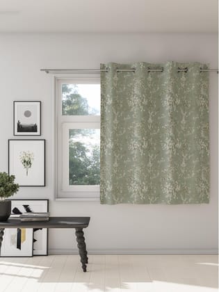 DDECOR - 100% PolyesterFloral PatternWindow 5 Ft|135 CM X 160 CM| - Green