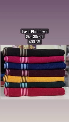 Lyraa Plain Towel ( Colour - Cerise Red )