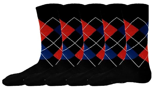 VOICI Men's Formal Socks Black, White Blue and Grey Color Free Size - Black and Blue 5