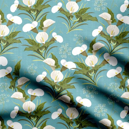 Cala Lily Bouquet Print Fabric-Cotton