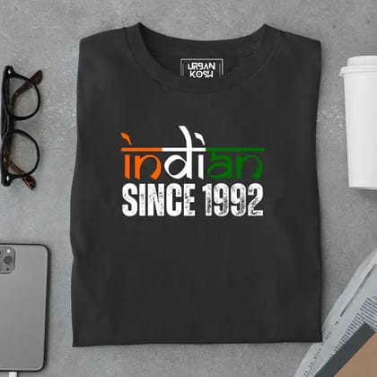 Indian Since 1992 Republic Day Special Premium Unisex Birthday T-shirt-Black / S