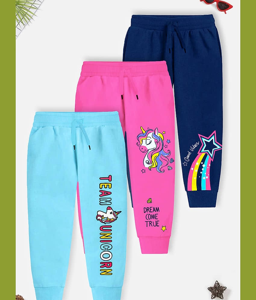 Trampoline Pack of 3 Girls Cotton Blend Trackpants ( Colors )
