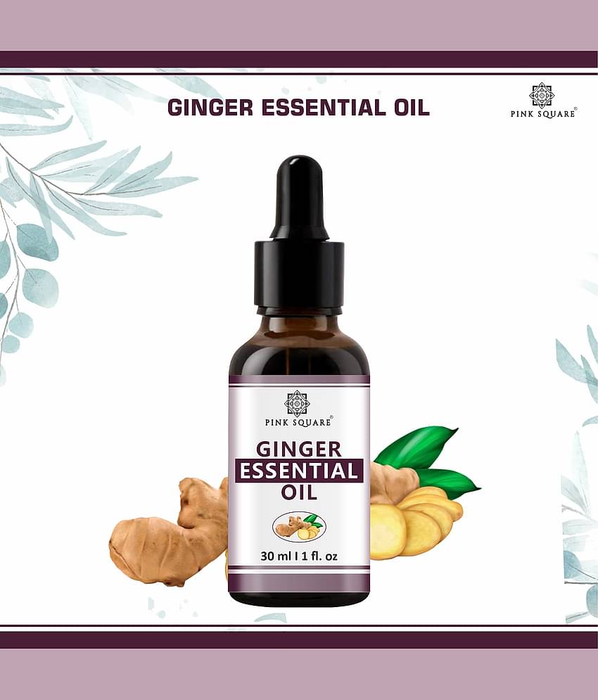 pink square 100% Pure Ginger Essential Oil For Belly,Thighs & Reduce Fat Shaping & Firming Oil 30 mL