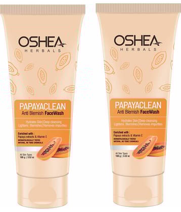 Oshea Herbals Papayaclean Anti Blemishes Face Wash with Papaya Extracts & Vitamin E for all skin type, 100 gm (Pack of 2)