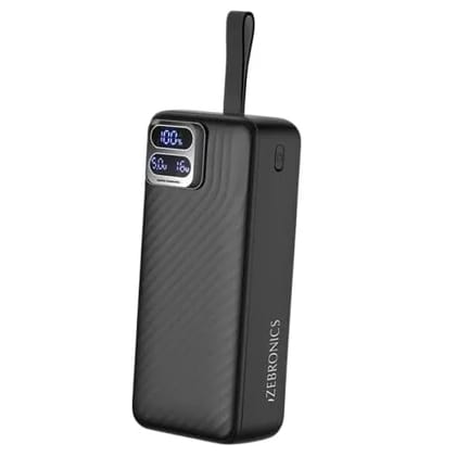 ZEBRONICS EnergiPod 27R1 27000mAh Power Bank, 22.5W Fast Charging, PD 3.0 Type-C Output, Dual USB-A Ports, LED Digital Display, Rapid Charge & Multi-Layer Safety Protection (Color May Vary)