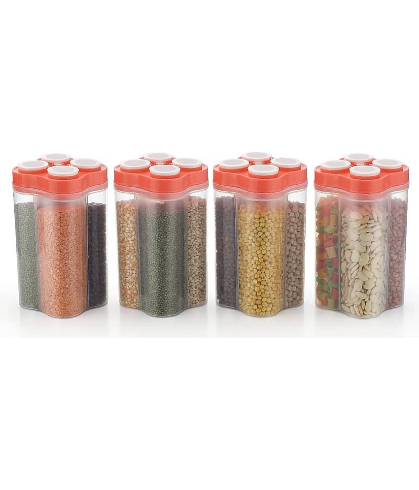 iview kitchenware - Dal/Pasta/Grocery Pink Plastic Dal Container ( Set of 4 ) - 2500 ml