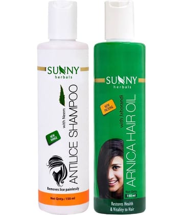 SUNNY HERBALS Arnica Hair Oil 150 mL & Anti Lice Shampoo 150 mL