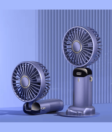 CHARKEE USB Fan Assorted Pack of Pack of 1 Rechargeable Mini Portable Digital Hand Fan