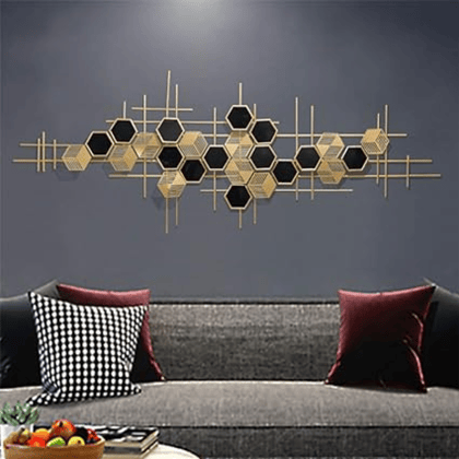 3D Honeycomb Luxurious Metal Wall Art