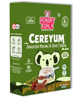 HUNGRY KOALA Sprouted Moong & Dates Cereal Made For Kids To Grow Healthy Made With Natural Ingredients No Preservative Or Additives Or Maida