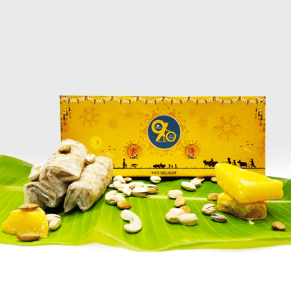 Jaggery(Bellam) Kaju Badham Pista Putharekhulu[10 Pcs] 