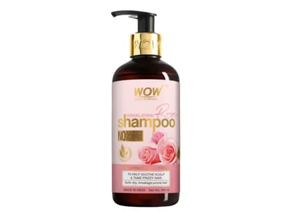 WOW Himalayan Rose Shampoo With Rose Hydrosol, Coconut Oil, Almond Oil & Argan Oil - For Volumnising Hair, Anti Smelly Scalp - 300ml