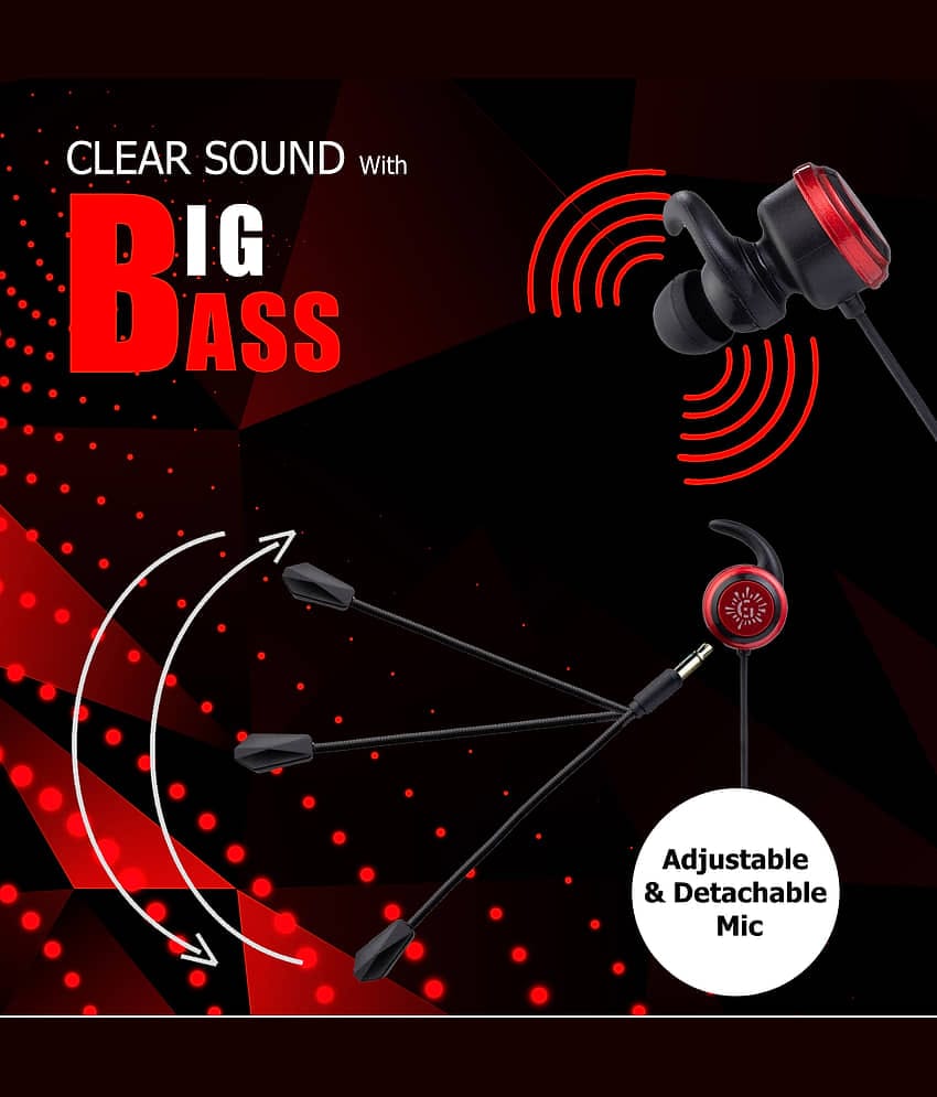 RPM Euro Games Ge 10 red 3.5 mm Wired Earphone In Ear Passive Noise cancellation Red