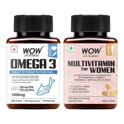 WOW Omega 3 and Multivitamin Capsules for Women - 120 n
