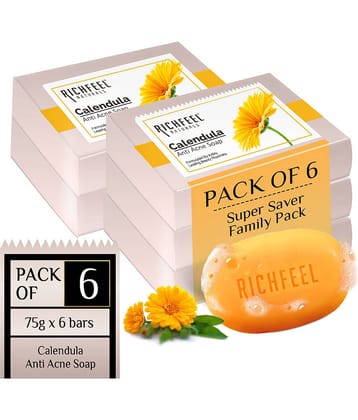 Richfeel Antibacterial Calendula Anti Acne Soap Soap for Normal Skin ( Pack of 6 )