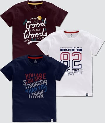 CODEZ Pack of 1 Boys Cotton Blend T-Shirt ( Multi Color )