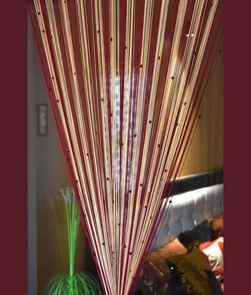 Homefab India Solid Semi-Transparent Rod Pocket Door Curtain 7ft (Pack of 1) - Maroon