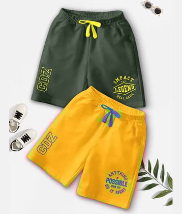 CODEZ Pack of 2 Cotton Blend Shorts For Boys ( Multicolor )