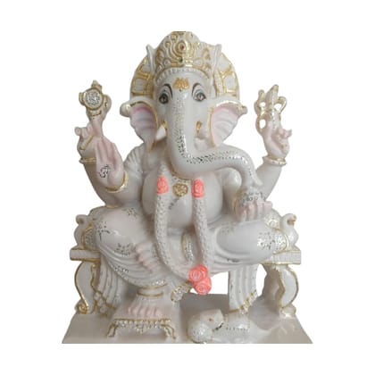 Ganesh Murti Marble Statue (1 Feet)