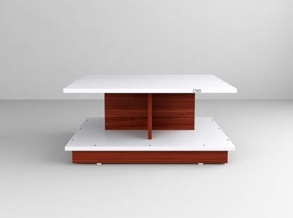 DAS Freya Engineered Wood Coffee Table for Living Room- Classic Walnut & Frosty White