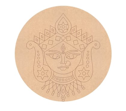 Brand Zero Pre Marked MDF Base - Devi Maa Design 1 - Select Your Preference Of Size & Thickness