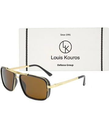 LOUIS KOUROS Gold Rectangular Sunglasses ( Pack of 1 )