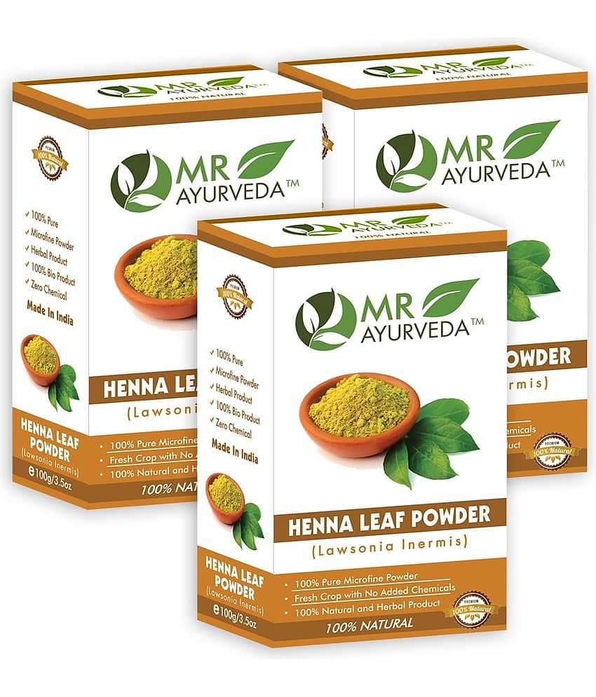 MR Ayurveda Henna Powder, Hair Color Ammonia Free Henna 300 g Pack of 3