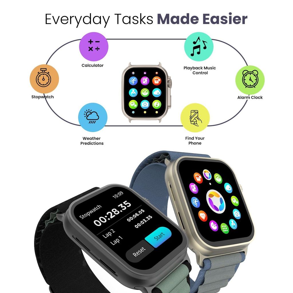 CELLECOR M4 Rush 1.91" HD Display | 600 NITS | AOD | BT-Calling | AI Voice | IP67 | Rotating Crown | SmartWatch (Garnish Black Green)