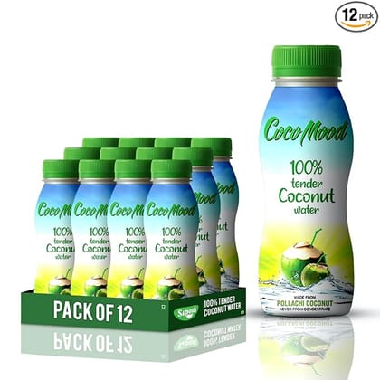 Sipora CocoMood Original Tender Coconut Water 200ml x 24,No Concentrate No added Flavor, Sourced From Pollachi (Nareal pani)