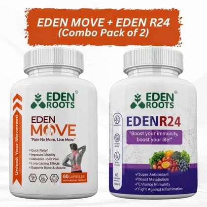 EDEN MOVE + EDEN R24 60  Capsules Combo Pack Of 2 EDEN MOVE + EDEN R24 60  Capsules Combo Pack Of 2