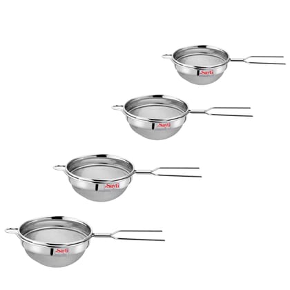 RK Sayti Stainless Steel Round Strainer Set, 304 Grade Single Mesh, Premium Polish, 4 Sizes (S/M/L/XL) RK Sayti Stainless Steel Round Strainer Set, 304 Grade Single Mesh, Premium Polish, 4 Sizes (S/M/L/XL)