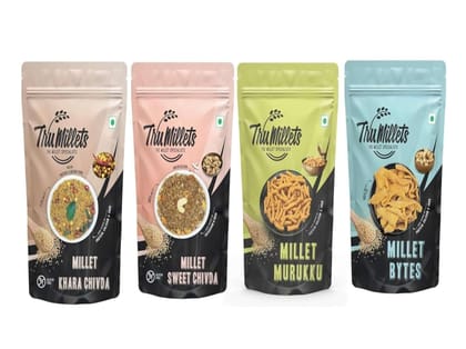 Combo - M Sweet Chivda , M Khara Chivda, M  Bites, M Murukku - each 125 gms