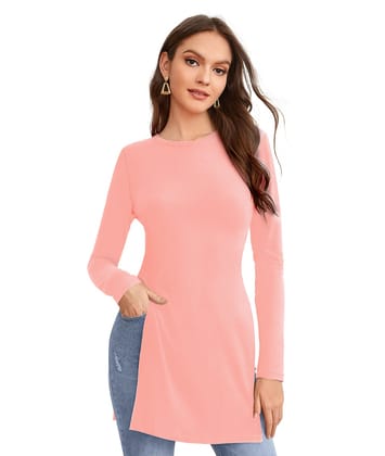 Women's Western Wear Hosiery T Shirts L (Peach)