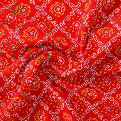 Attractive Seamless Bandhani Digital Printed Fabric-Polyester / Japan Satin / 110 CM | 43 Inch