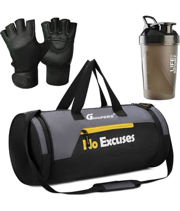 GROUPERS Polyester BLACK 25 Ltrs Gym Bag