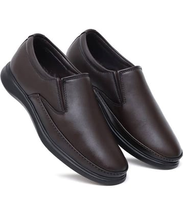 SHUAN Brown Men's Mocassin Formal Shoes