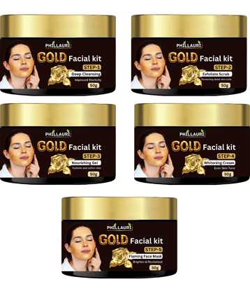 Phillauri Facial kit 3 Times Use Facial Kit For All Skin Type Gold 100 ( Pack of 1 )