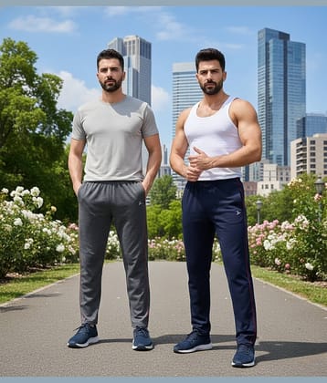 Zeffit Multicolor 2 Cotton Blend Men's Trackpants ( Pack of 2 )