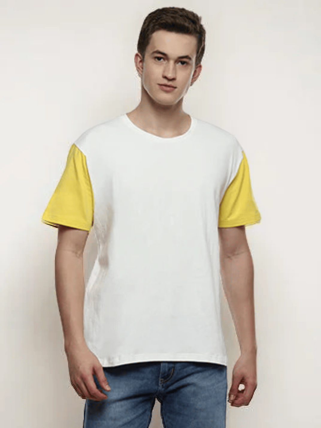 Sunset Color Block Oversized T-Shirt - M / White/Marshmallow / White